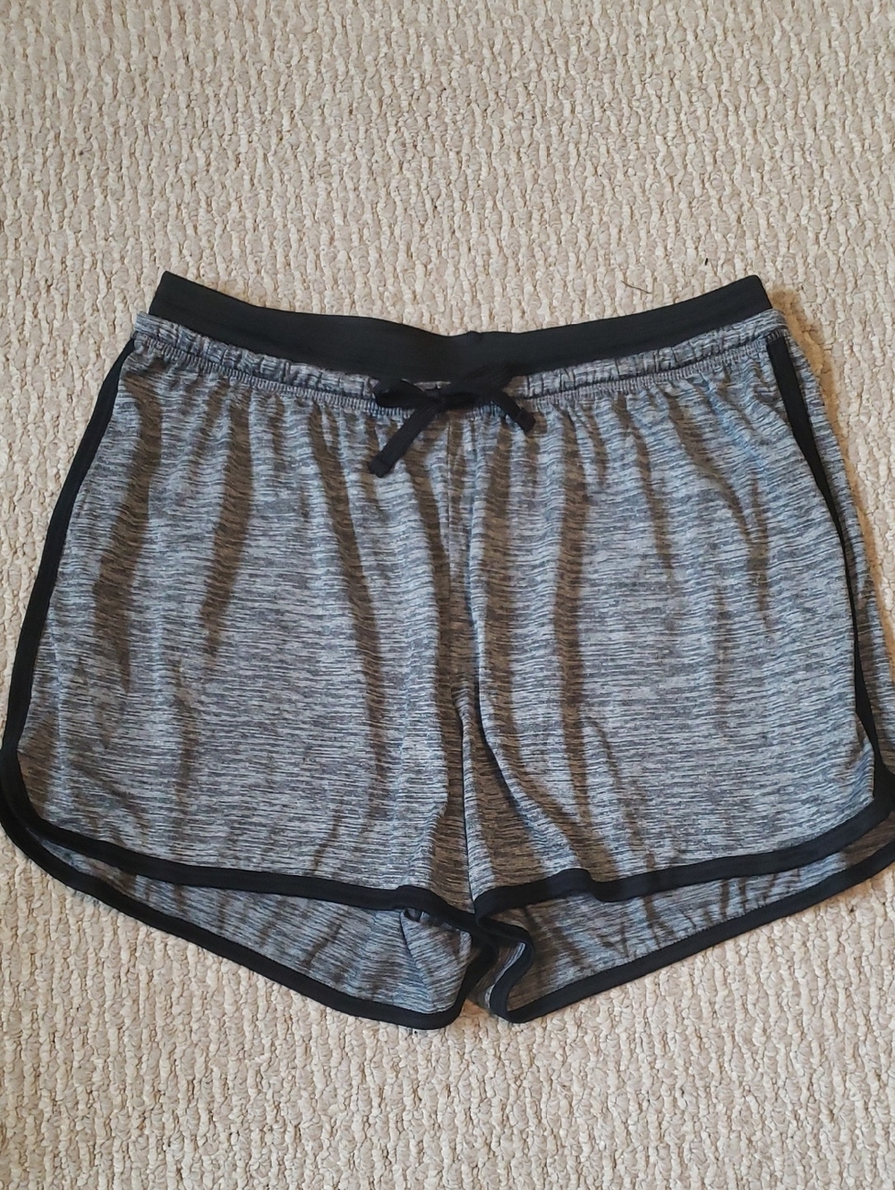 just be Gray Heather Athletic Shorts with Black Trim